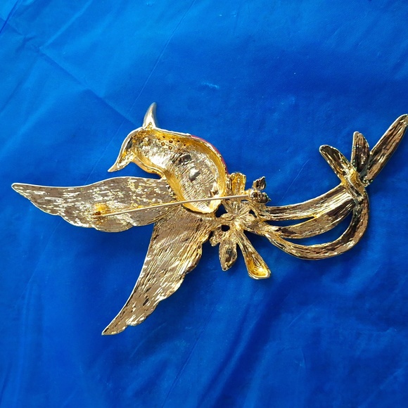 Enameled Bird of Pardise Brooch - Picture 2 of 3